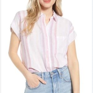 RAILS Whitney Sahara Stripe Linen Blend Oversized Button Shirt